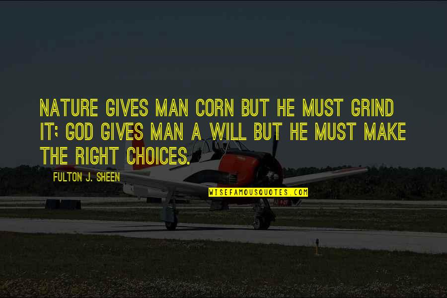 Seymour Papert Quotes By Fulton J. Sheen: Nature gives man corn but he must grind