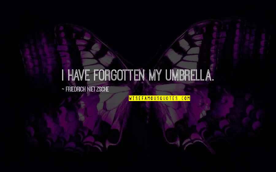 Sganarelle Et Martine Quotes By Friedrich Nietzsche: I have forgotten my umbrella.