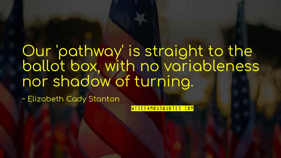 Shadow Box With Quotes By Elizabeth Cady Stanton: Our 'pathway' is straight to the ballot box,