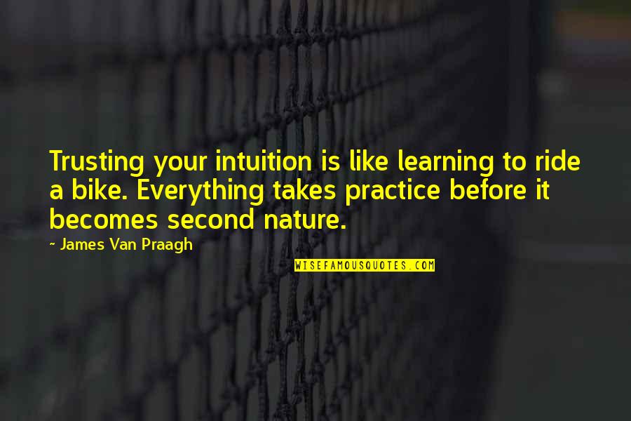 Shaffstall Corporation Quotes By James Van Praagh: Trusting your intuition is like learning to ride