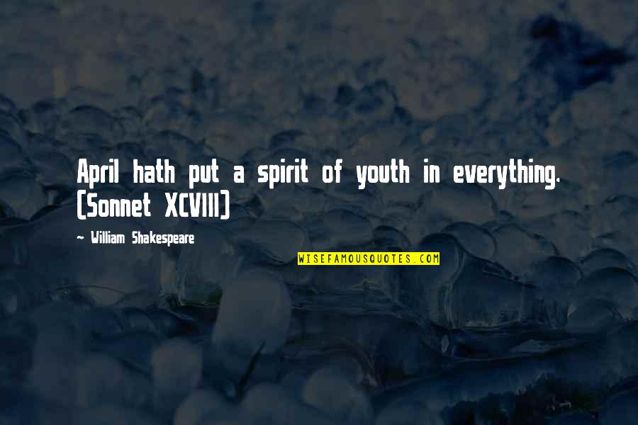 Shakespeare Sonnet Quotes By William Shakespeare: April hath put a spirit of youth in