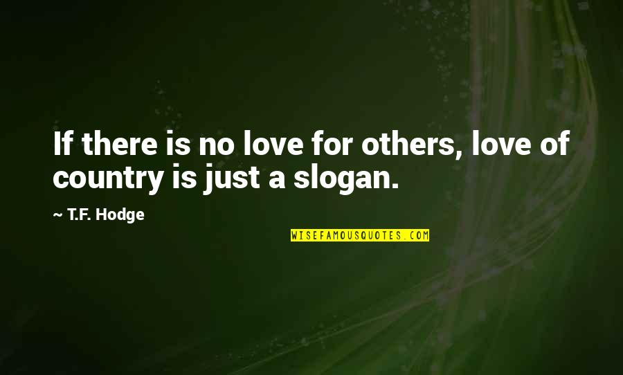 Sharpness Stinging Quotes By T.F. Hodge: If there is no love for others, love