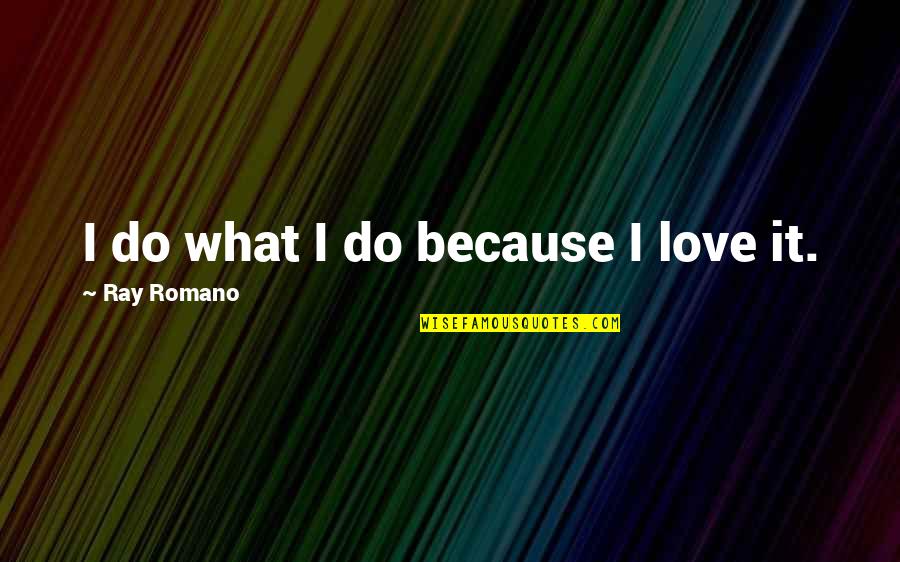 She Took Me For Granted Quotes By Ray Romano: I do what I do because I love