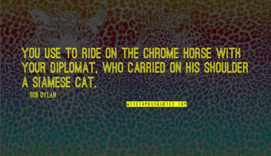 Shenandoah River Quotes By Bob Dylan: You use to ride on the chrome horse