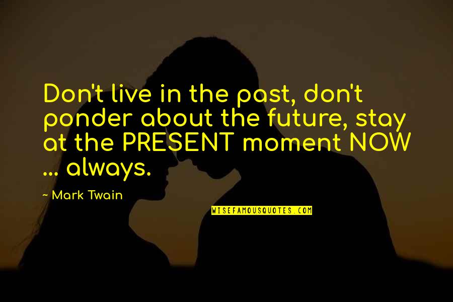 Shifting Priorities Quotes By Mark Twain: Don't live in the past, don't ponder about