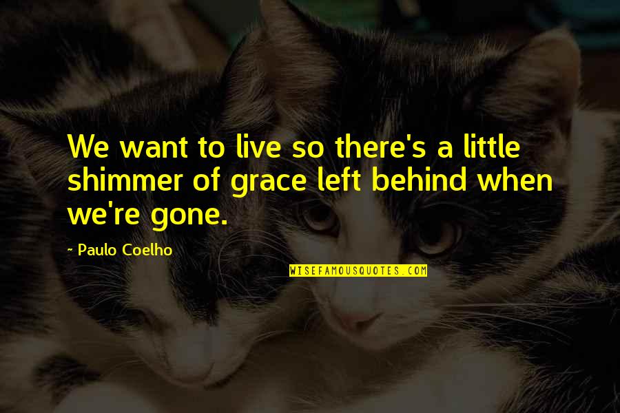 Shimmer Quotes By Paulo Coelho: We want to live so there's a little