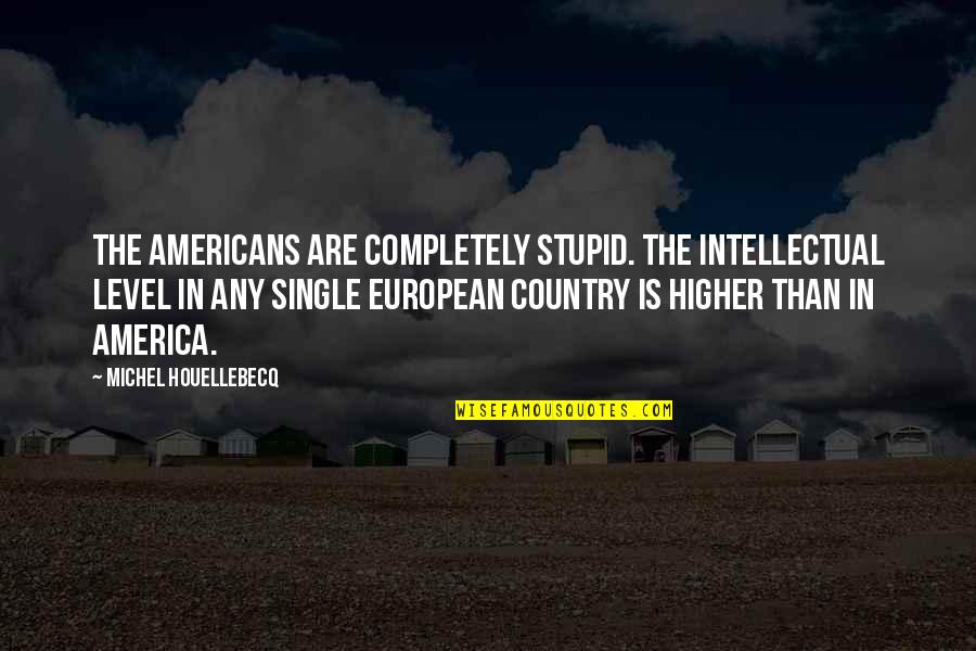 Shinoyama Akinobu Quotes By Michel Houellebecq: The Americans are completely stupid. The intellectual level