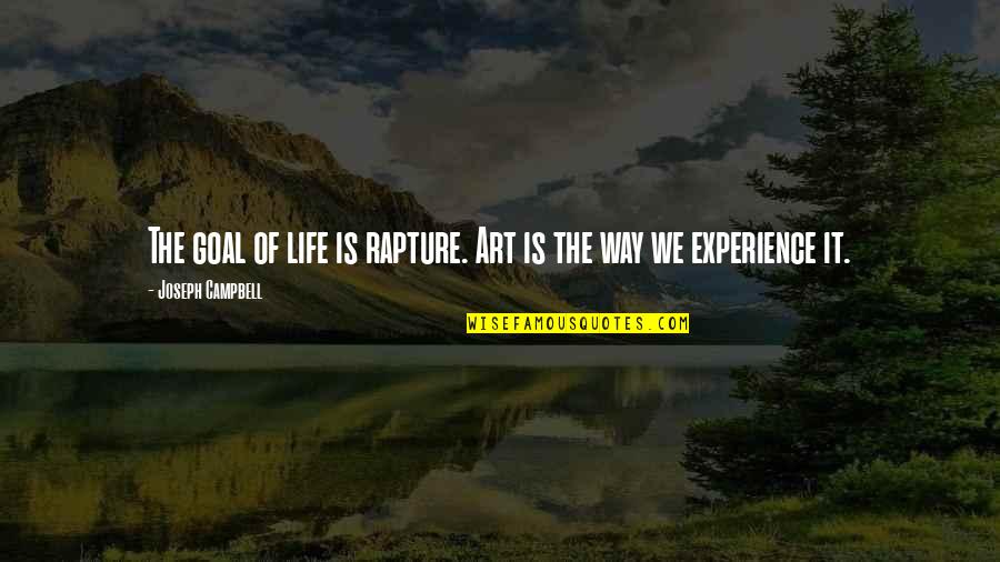 Short Positive School Quotes By Joseph Campbell: The goal of life is rapture. Art is