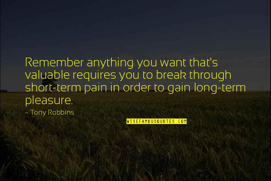 Short Remember Quotes By Tony Robbins: Remember anything you want that's valuable requires you