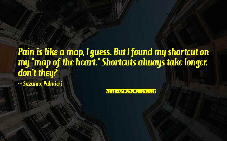 Shortcut Quotes By Suzanne Palmieri: Pain is like a map, I guess. But