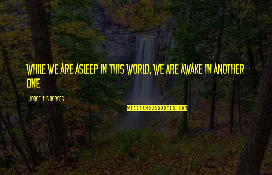 Shottas Funniest Quotes By Jorge Luis Borges: While we are asleep in this world, we