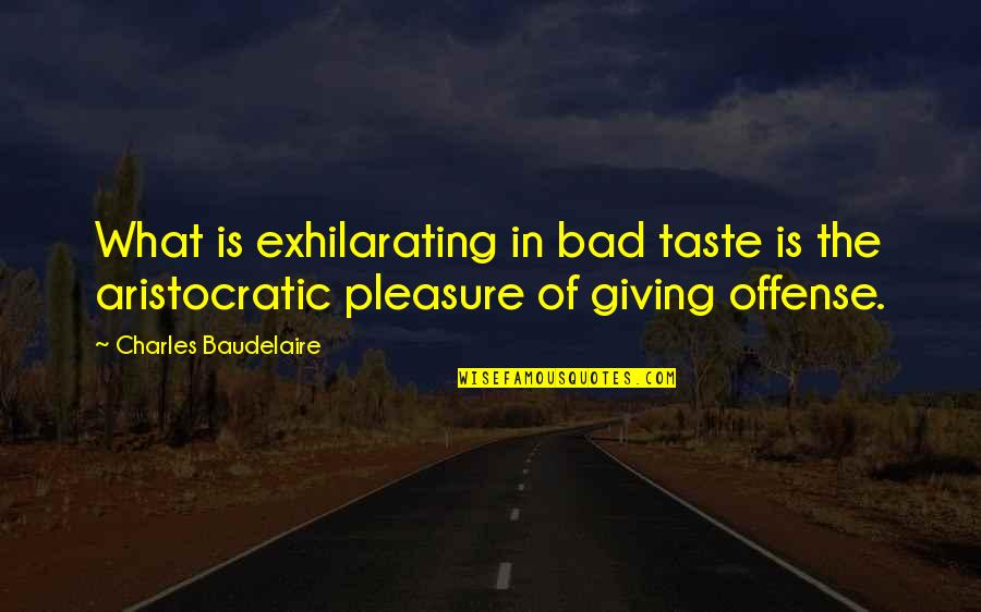 Shout Out To My Best Friend Quotes By Charles Baudelaire: What is exhilarating in bad taste is the