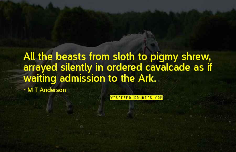 Shrew Quotes By M T Anderson: All the beasts from sloth to pigmy shrew,