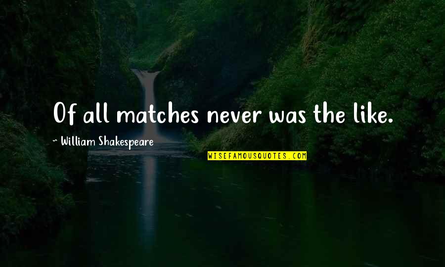 Shrew Quotes By William Shakespeare: Of all matches never was the like.