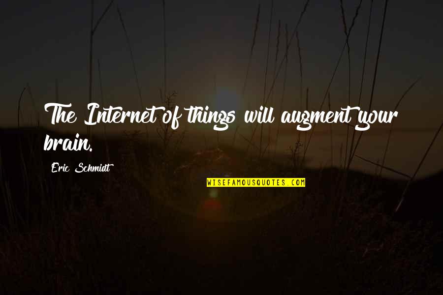 Shrugging Meme Quotes By Eric Schmidt: The Internet of things will augment your brain.