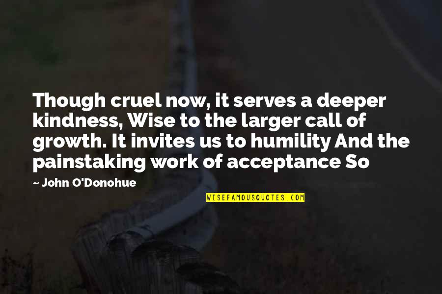 Sidish Quotes By John O'Donohue: Though cruel now, it serves a deeper kindness,