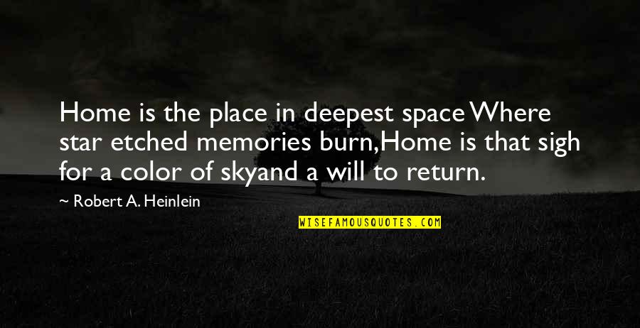 Sigh'd Quotes By Robert A. Heinlein: Home is the place in deepest space Where