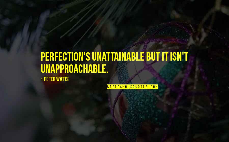 Silkily Synonym Quotes By Peter Watts: Perfection's unattainable but it isn't unapproachable.