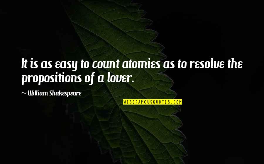 Silty Sand Quotes By William Shakespeare: It is as easy to count atomies as