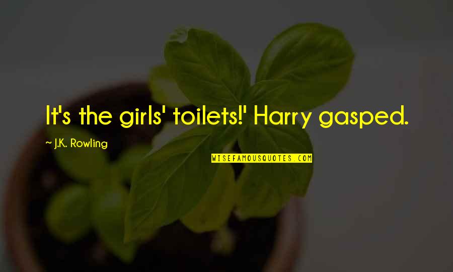 Silverowl Quotes By J.K. Rowling: It's the girls' toilets!' Harry gasped.