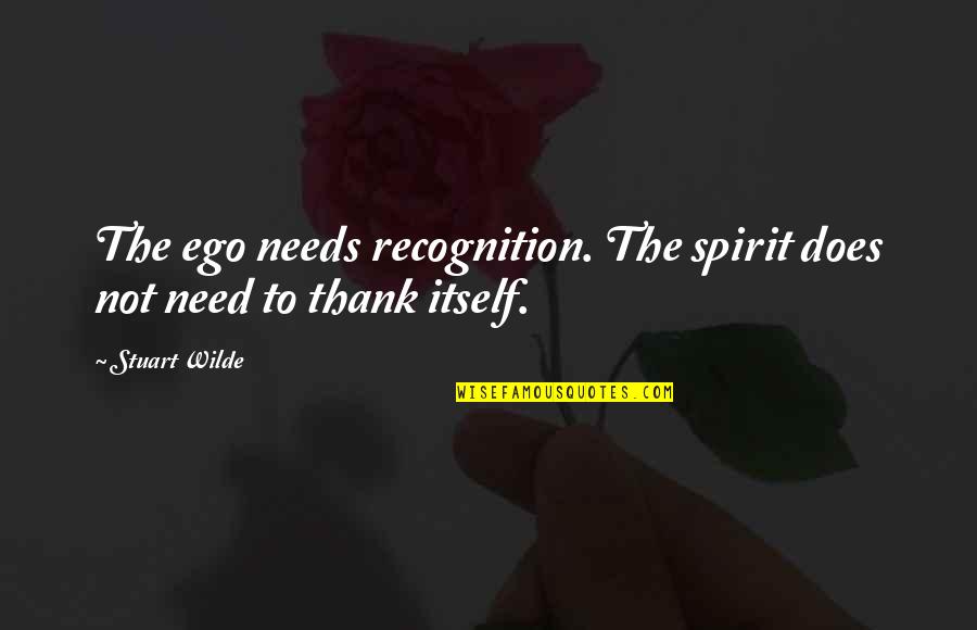 Simmonite Windows Quotes By Stuart Wilde: The ego needs recognition. The spirit does not