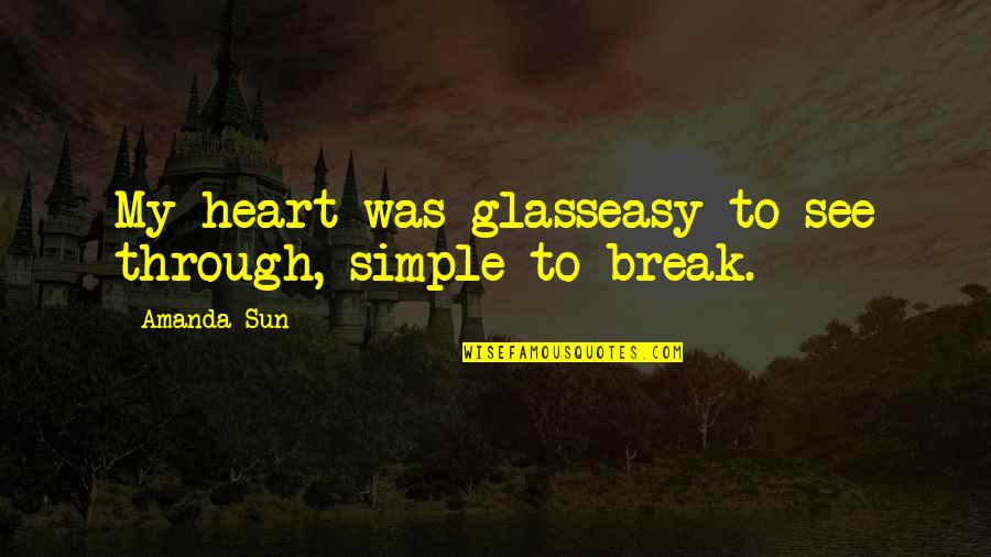 Simple Was Quotes By Amanda Sun: My heart was glasseasy to see through, simple