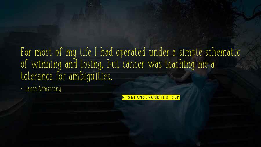 Simple Was Quotes By Lance Armstrong: For most of my life I had operated