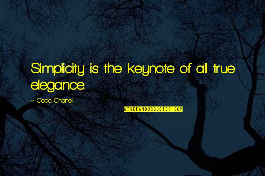 Simplicity In Fashion Quotes By Coco Chanel: Simplicity is the keynote of all true elegance.