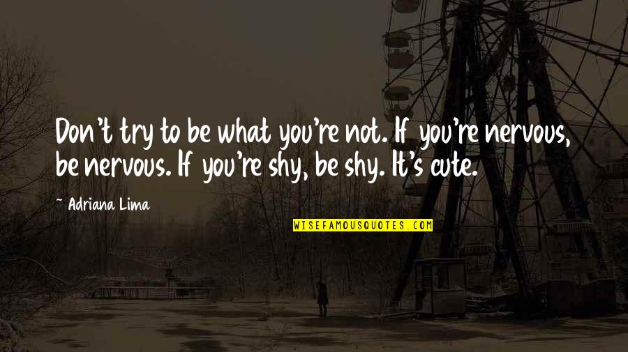 Sita Quotes By Adriana Lima: Don't try to be what you're not. If