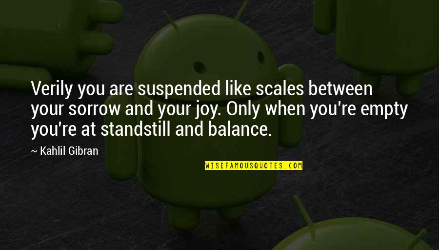 Skafidaki Quotes By Kahlil Gibran: Verily you are suspended like scales between your