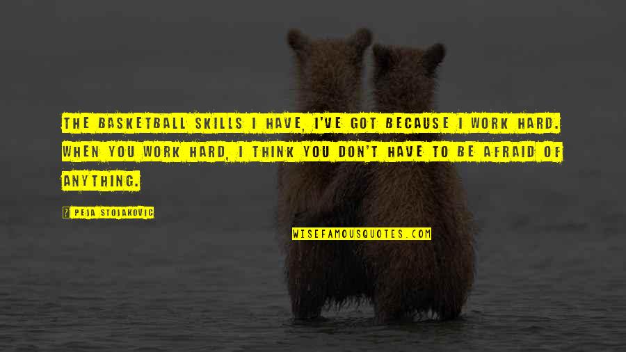 Skills Not Afraid Quotes By Peja Stojakovic: The basketball skills I have, I've got because
