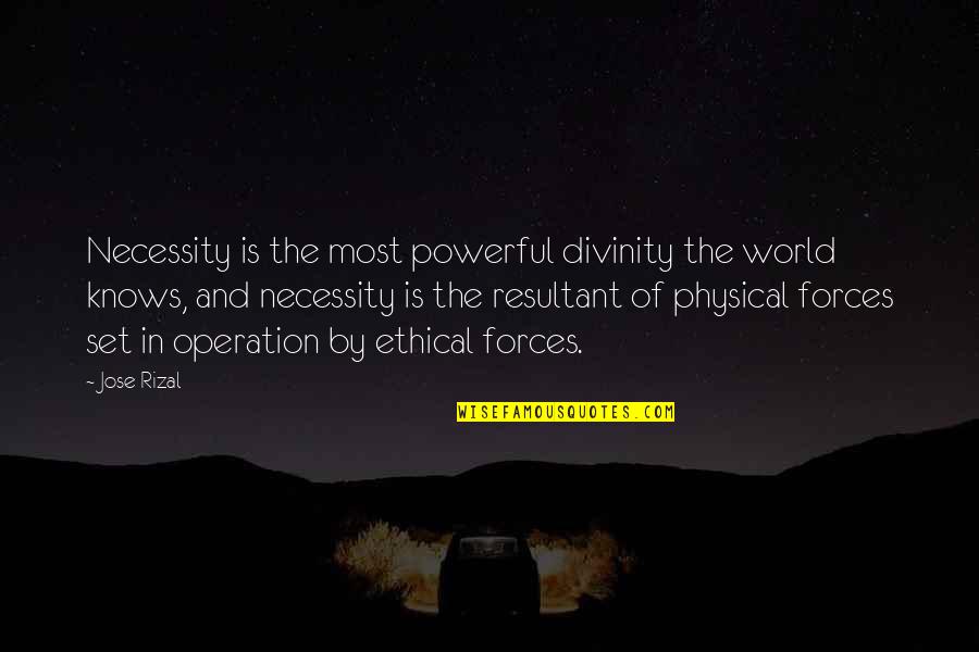 Sklaver Coaching Quotes By Jose Rizal: Necessity is the most powerful divinity the world