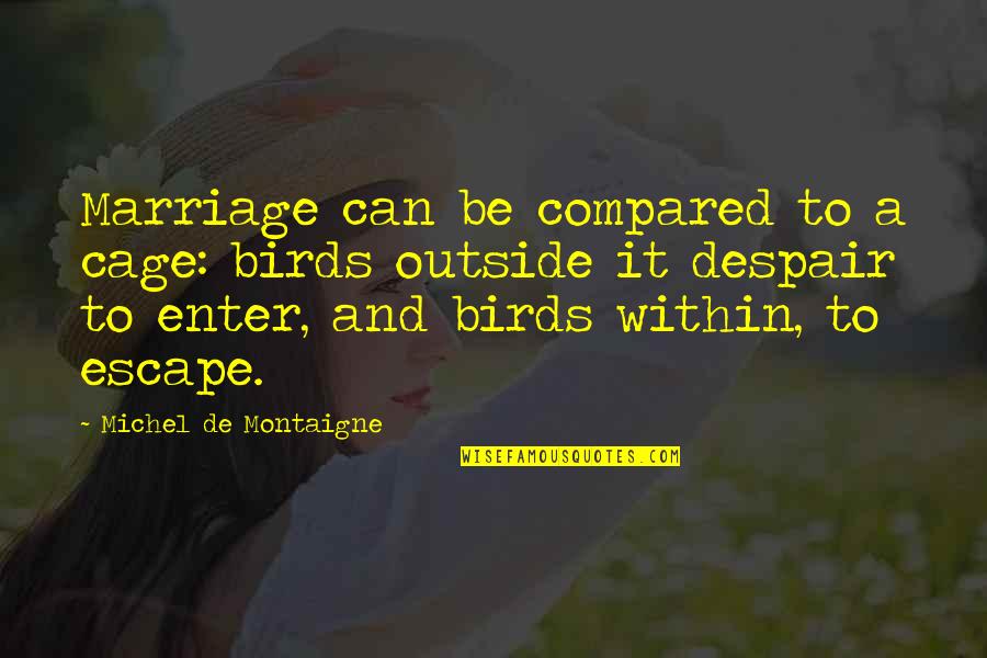 Skupiny Ridicsk Ch Quotes By Michel De Montaigne: Marriage can be compared to a cage: birds