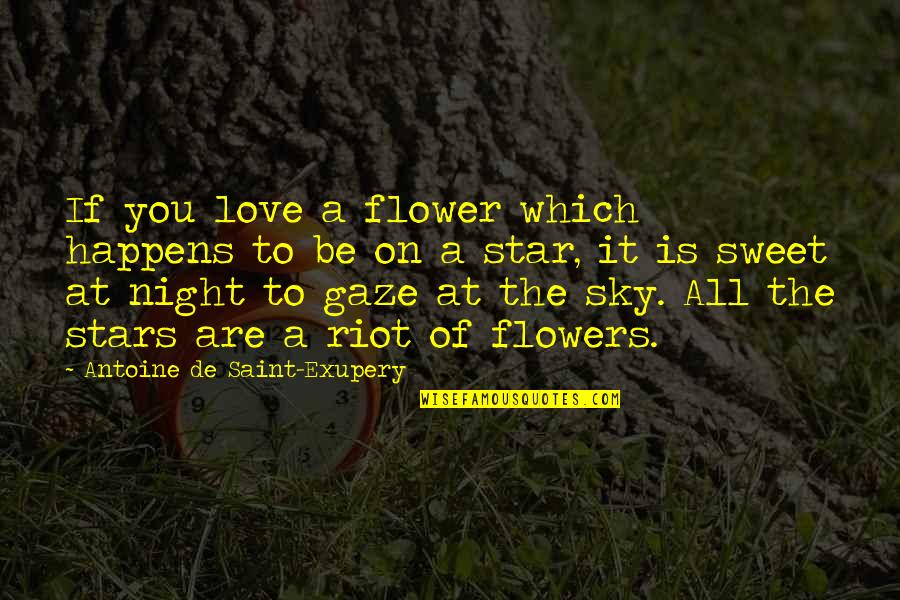 Sky At Night Quotes By Antoine De Saint-Exupery: If you love a flower which happens to