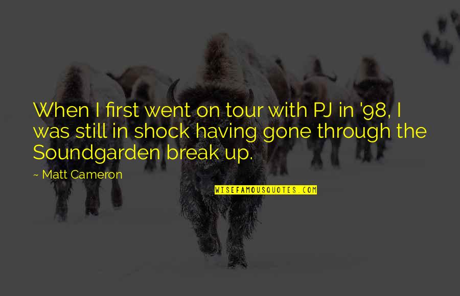 Skype Bio Quotes By Matt Cameron: When I first went on tour with PJ