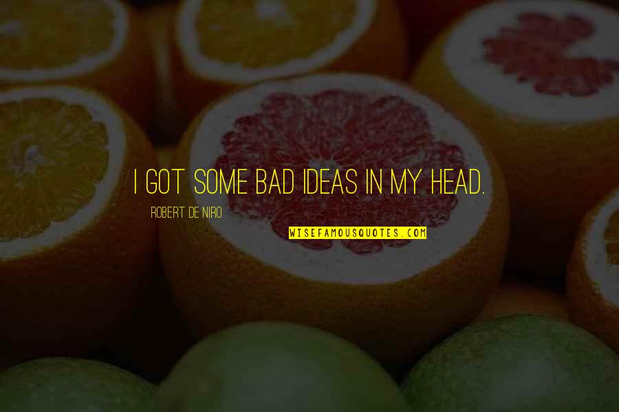 Slaska Biesiada Quotes By Robert De Niro: I got some bad ideas in my head.