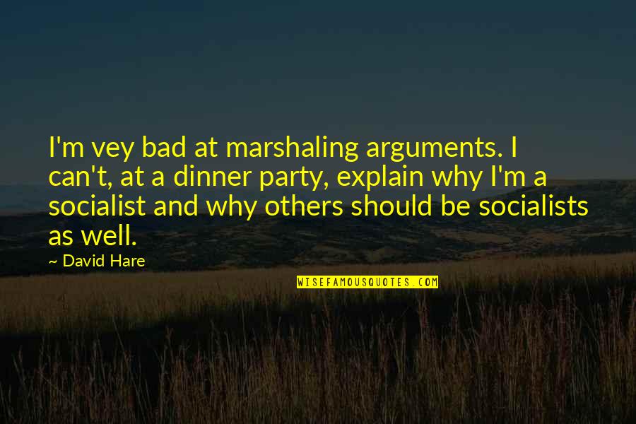 Slavica Squire Quotes By David Hare: I'm vey bad at marshaling arguments. I can't,