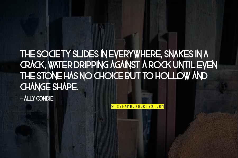 Slides Quotes By Ally Condie: The Society slides in everywhere, snakes in a