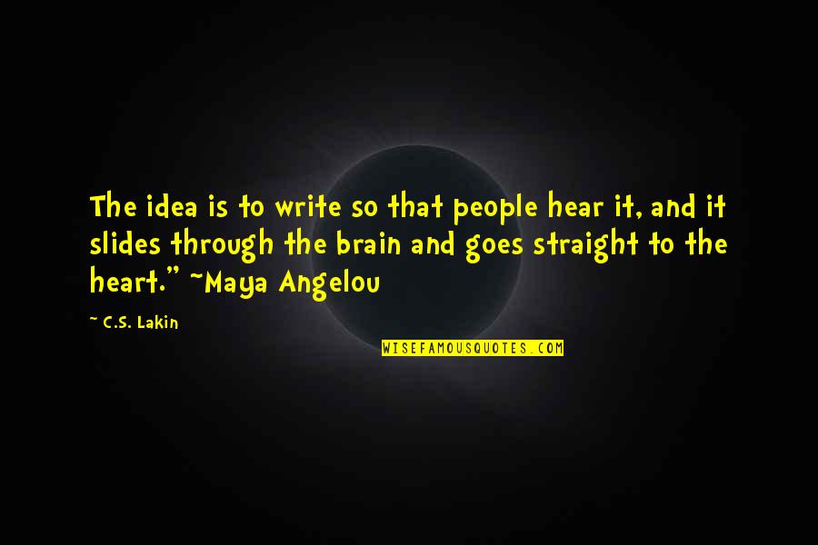 Slides Quotes By C.S. Lakin: The idea is to write so that people