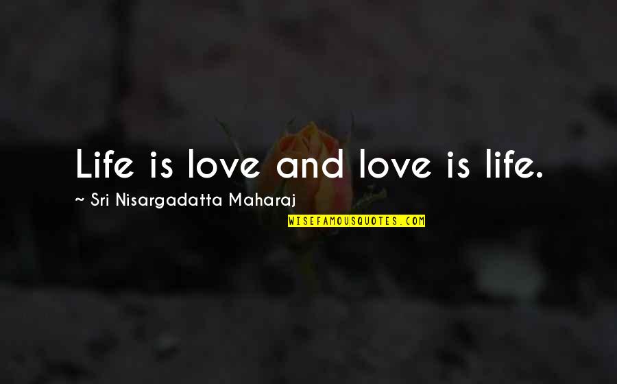 Slijpen Messen Quotes By Sri Nisargadatta Maharaj: Life is love and love is life.