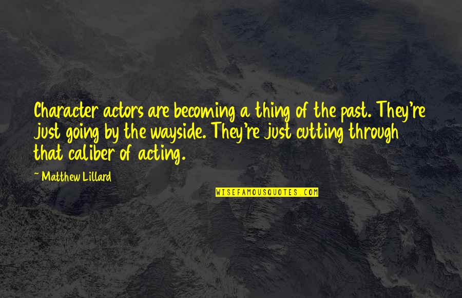 Small Groups Making A Difference Quotes By Matthew Lillard: Character actors are becoming a thing of the