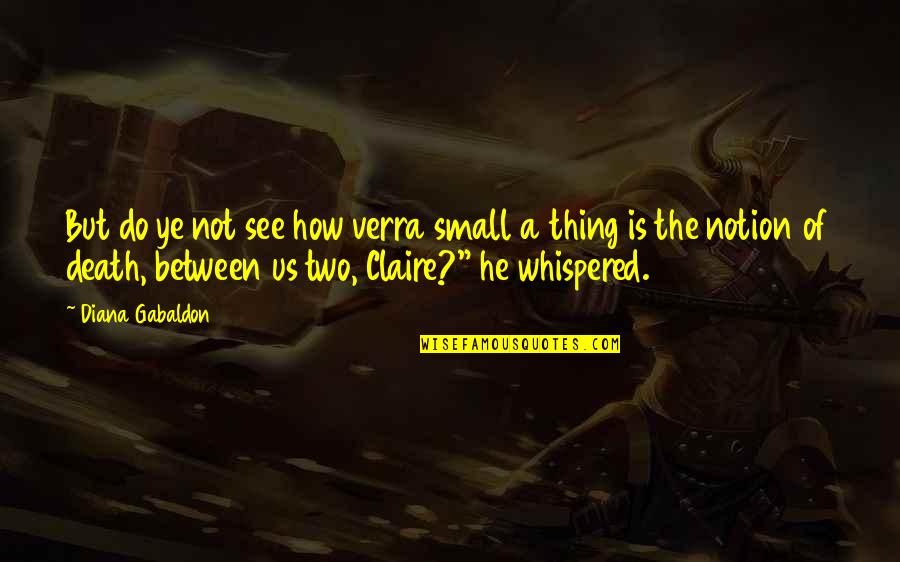 Small Thing Quotes By Diana Gabaldon: But do ye not see how verra small