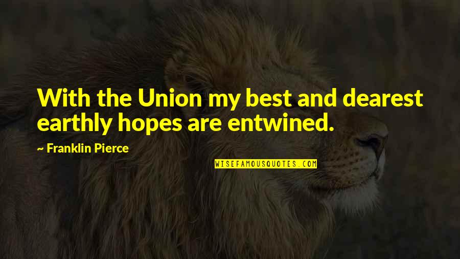 Smiling But Hurting Inside Quotes By Franklin Pierce: With the Union my best and dearest earthly