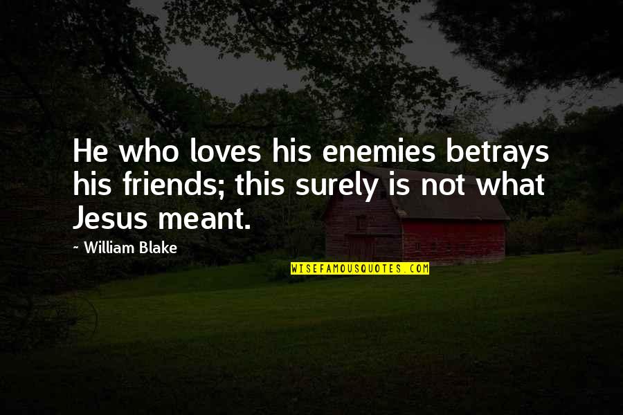 Snailing Quotes By William Blake: He who loves his enemies betrays his friends;