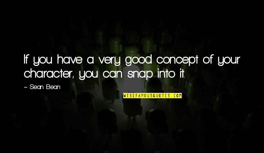 Snap Quotes By Sean Bean: If you have a very good concept of