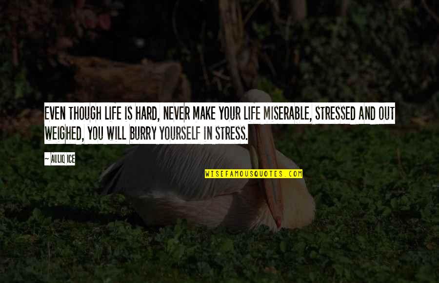 So Much Stress Quotes By Auliq Ice: Even though life is hard, never make your