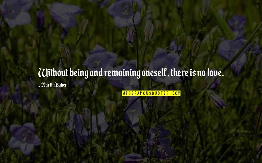 Soehnee Quotes By Martin Buber: Without being and remaining oneself, there is no