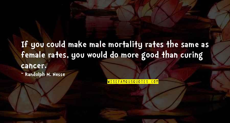 Soldarini Fly Three Quotes By Randolph M. Nesse: If you could make male mortality rates the