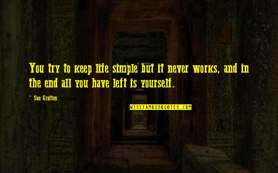 Solf J Kimblee Quotes By Sue Grafton: You try to keep life simple but it