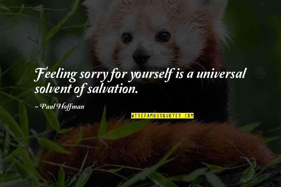 Solvent Quotes By Paul Hoffman: Feeling sorry for yourself is a universal solvent